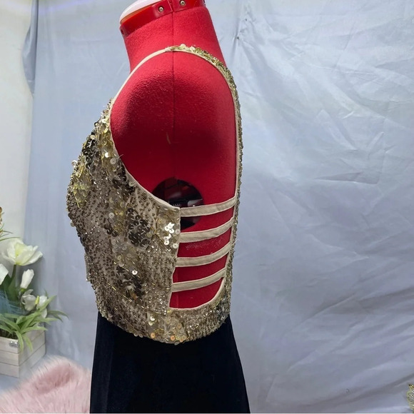 Venus sequence beaded tan top velvet skirt body on evening/club dress size 2 - Picture 12 of 16